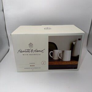 2pk 16oz Stoneware Mug Set Cream Hearth & Hand™ with Magnolia